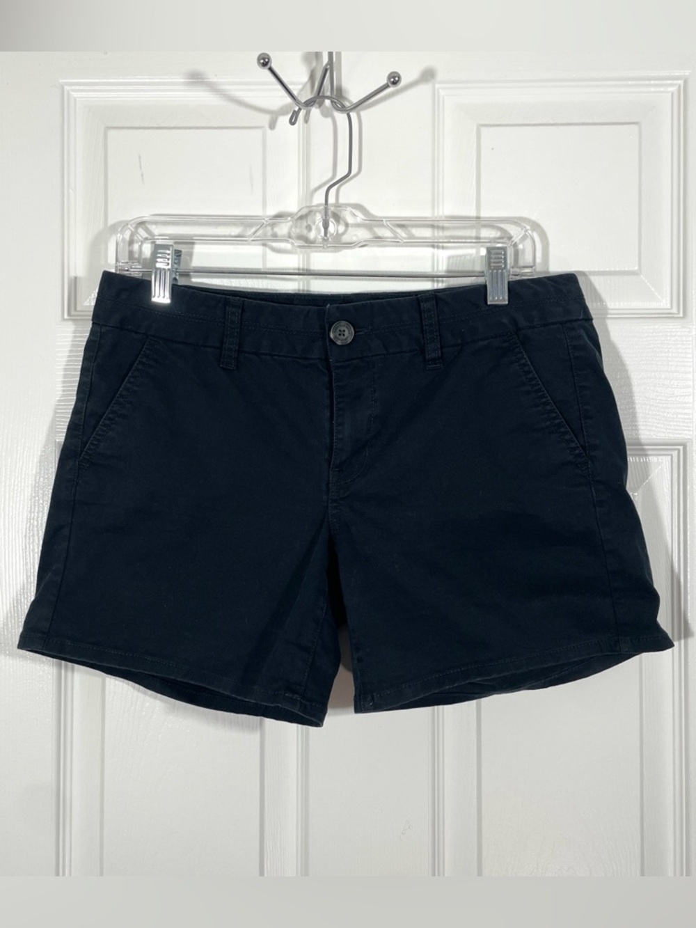 American Eagle Navy Midi Chino Shorts Stretch Preppy Casual Size 10